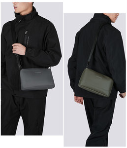 Sac de poitrine personnalisé pour homme, en PU imperméable avec fermeture éclair et doublure en polyester, vente en gros - Product Image 5
