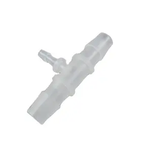 Natürlicher Kunststoff Kleine Stachelrohr-T-Rohr verschraubungen Gleicher Kunststoff 3-Wege-Schlauchanschluss mit 3/32 Zoll 2,4mm
