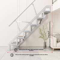 Escalier de grenier pliable mural, échelle légère en aluminium pliable pour usage domestique