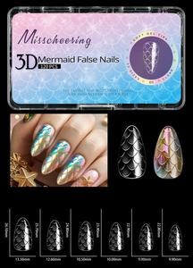 Nail Art 3D Fish Scale Almond Nail <span class=keywords><strong>Ballet</strong></span> 120 con placa de uñas moldeadora larga al por mayor - Product Image 5