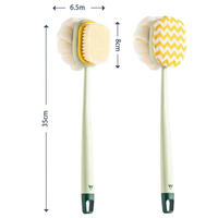 Haute qualité 2-en-1 exfoliation Massage corps douche boule brosse poils doux longue poignée nettoyage Bush