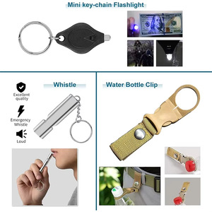 Kit de survie Wilderness Adventure 14 en 1, en aluminium compact, équipement d'urgence pour l'extérieur avec couteau, boussole, lampe torche et allume-feu - Product Image 2