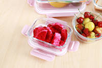 Ensemble de 4 bols de cuisine en verre borosilicate haute résistance pour salade, gâteau et mélange, avec couvercles en silicone PP, résistants à la chaleur et adaptés au four
