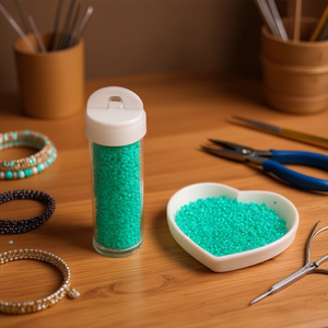 Perline Ilan Abalorio 4mm Verde Smeraldo per Artigianato e Creazione di Gioielli - Product Image 2