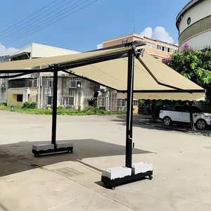Auvent double face de luxe personnalisé pare-soleil motorisé <span class=keywords><strong>sur</strong></span> pied lumière LED en tissu acrylique <span class=keywords><strong>pour</strong></span> patio jardin commercial - Product Image 3