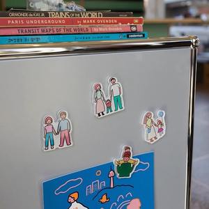 Adesivi Magnetici per Frigorifero in Acrilico Ecologici con Illustrazioni Familiari Coreane Zeroperzero per Matrimoni e Genitori-Figli - Product Image 3