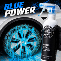 Nettoyant pour pneus et jantes en mousse bleue avec parfum Aqua Kiss pour un nettoyage en profondeur, une élimination rapide de la saleté et une brillance fraîche comme neuve