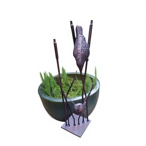 Escultura Decorativa de Hierro Fundido de Pájaro sobre Cañas para Jardín, Suministros para Granja, Artesanía Metálica Decorativa - Product Image 1