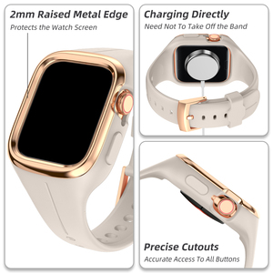 Etui et bracelet en silicone gris pour montre <span class=keywords><strong>Apple</strong></span> <span class=keywords><strong>Watch</strong></span> série 8 7 6 5 <span class=keywords><strong>4</strong></span> 3 2 1 - Product Image 5