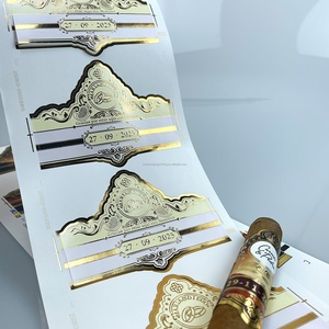 Étiquette personnalisée pour cigares avec logo privé, impression UV, autocollant à gratter, marquage à chaud, durable, forme personnalisée - Product Image 4