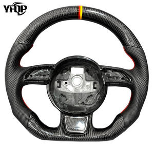 Volant sport en fibre de carbone personnalisé (rouge) pour <span class=keywords><strong>Audi</strong></span> <span class=keywords><strong>RS</strong></span> Series RS3/RS4/RS5/RS6/RS7/S3/S4/S5 Ancienne série B8 A8/R8/Q7/Q5 - Product Image 3