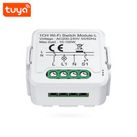Module d'interrupteur intelligent Wi-Fi Tuya 1 canal, sans neutre requis, relais de télécommande Wi-Fi, compatible avec Alexa Google Home PST-S01-L