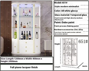 Gabinete de vino de vidrio de estilo europeo montado en la pared comedor <span class=keywords><strong>aparador</strong></span> almacenamiento decorativo hogar piso pantalla para sala de estar - Product Image 6