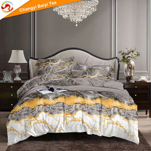 Vente en gros d'usine en Chine Parure de lit en coton 4 pièces personnalisée Parure de lit King Size Parure de lit Ensembles de draps et taies d'oreiller - Product Image 3