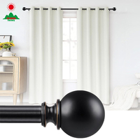Tringle à rideau de style moderne, type français, en tube, noire, pour décoration de fenêtre industrielle
