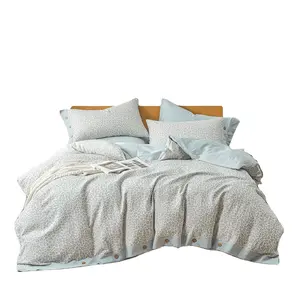 Leopardo blu chiaro migliori lenzuola 100 lenzuola di cotone biancheria da letto lenzuola di lino pieno fattoria piccolo boutique hotel di moda