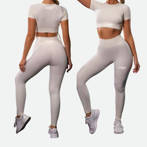 Conjunto Deportivo de 2 Piezas Elástico y Transpirable, Agradable al Tacto, que Absorbe la Humedad, para Mujer, para <span class=keywords><strong>Yoga</strong></span> - Product Image 2