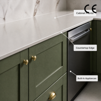 Meubles de cuisine modernes de luxe en bois massif, meubles de cuisine sur mesure en bois massif pour rangement domestique
