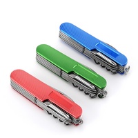 Couteau pliant multifonction en acier inoxydable 11-en-1 pour survie en extérieur, couteau de table multi-usage, petit couteau 93mm - Vente en gros usine