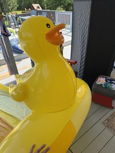 Tobogán Acuático con Diseño de Pato Amarillo, con Aspersor y 2 Tablas de Surf para Niños, para Jardín - Product Image 6