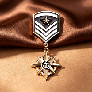 Broche Épingle de Revers en Alliage de Zinc, Style Couronne Vintage, avec Médaille Épaulette et Émail Personnalisé, pour Accessoires de Vêtements et Costumes, Faible MOQ - Product Image 4