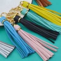 PU cuir glands porte-clés cadeau Bracelet porte-clés pendentif femmes porte-clés coloré bricolage portefeuilles sac à main sac breloques accessoires