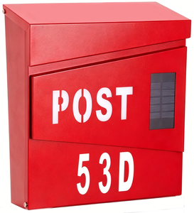 Boîte <span class=keywords><strong>aux</strong></span> <span class=keywords><strong>lettres</strong></span> extérieure à économie d'énergie avec éclairage LED solaire, moderne, résistante <span class=keywords><strong>aux</strong></span> intempéries, murale, pour la sécurité de la maison et du jardin - Product Image 1