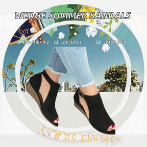 <b>Women</b> Summer Platform <b>Fisherman</b> Outdoor Evergreen PVC Wedge <b>Sandals</b> Fish Mouth Buckle High Heel - Product Image 2