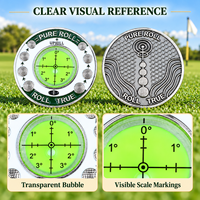 Niveau à bulle de lecture de pente de golf double face en métal pour aide au putting, outil de lecture de pente pour golfeur, cadeau et entraînement