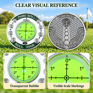 Nivel de burbuja para golfistas, herramienta de lectura de pendiente de doble cara de metal, ayuda para el putting, regalo y entrenamiento para golfistas - Product Image 3