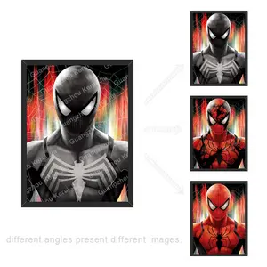 15 Styles Marvel Series Iron Man Spider Man The Avengers Super Hero 3D Lenticular Anime Poster For Home Decoration