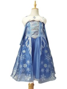 <span class=keywords><strong>Vestito</strong></span> da Principessa <span class=keywords><strong>Elsa</strong></span> <span class=keywords><strong>di</strong></span> Frozen a Maniche Lunghe, Nuovo Stile Invernale per Bambine, Non Sbiadisce, 100% Polvere - Product Image 5