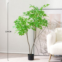 Arbre artificiel vert bionique à grande échelle simulé Nandina Pot de plantes d'intérieur Ornements de fleurs décoratives de luxe pour salon