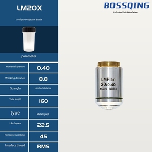 Kính hiển vi kim loại tiêu cự đường dài với BK7 quang học F180 và vật liệu thủy tinh độ phóng đại 5x-100x - Product Image 4