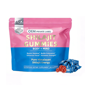 Gomitas de Shilajit Puro del Himalaya OEM con Ashwagandha, Cúrcuma, Piperina y Colina, Suplemento para la Energía, el Equilibrio del Cortisol y el Sueño - Product Image 1