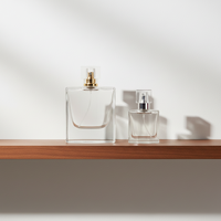 Flacon de parfum vide personnalisé OEM/ODM de 30ml/100ml en verre transparent rectangulaire au design spécial avec pulvérisateur à pompe