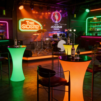 Table de bar LED lumineuse - Design moderne, durable et écologique, résistante à l'eau, portable pour la maison, le restaurant, l'extérieur