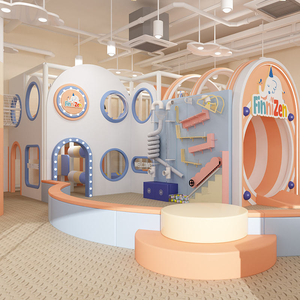 Ensemble de jeux pour enfants commerciaux avec aire de jeux souple, grimpe, salle de jeu de rôle personnalisée pour les garderies (50 à 100 enfants) - Product Image 3