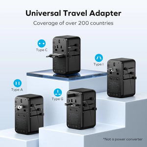 Adaptador de viaje universal <span class=keywords><strong>MOMAX</strong></span> 140W, tecnología GaN, EU/UK/AUS/US/JP Worldwide, carga rápida para iPhone, MacBook Pro, - Product Image 6