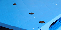 Palette en plastique Euro à face unique, matériau PP, industrielle, 4 voies, haute capacité de charge, 4T charge statique