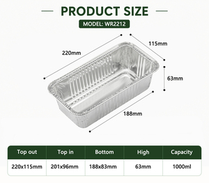 Teglia da Forno Monouso in Alluminio da 1000ml con Bordo Arrotolato per Pan di Carne, Pane alla Banana e Torte Fatte in Casa - Product Image 2