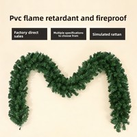 Guirlande de Noël en rotin artificiel, couronne en PVC ignifuge, décorations suspendues pour les fêtes de Noël et la décoration intérieure