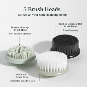 เครื่องมือความงาม 3 in 1 สำหรับดูแลผิวหน้า ทำความสะอาดผิวหน้าอย่างล้ำลึกด้วยระบบไฟฟ้า แปรงทำความสะอาดผิวหน้าซิลิโคนขัดผิวแบบโซนิค - Product Image 3