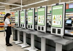 Chiosco Scanner Bagagli Aeroportuale Smart con Touch Screen Personalizzabile per Ispezione, Pesatura e Misurazione, con QR - Product Image 3