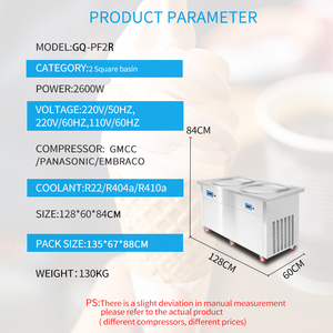 GQ-PF2R Guangdong Nueva Máquina Eléctrica Portátil de Un Solo Recipiente y 6 Cubetas para Helado Frito / Máquina de Rollos de Helado Instantáneo / Helado Frito - Product Image 2