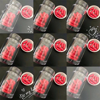 Capsules de suppléments à base de plantes roses naturelles pour femmes – Éclat quotidien de la peau et équilibre corporel – Pilules de bien-être rose mat avec fermeture éclair refermable