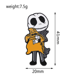 Conjunto de Insignias de Metal Personalizadas, Accesorios de Bolsa de Dibujos Animados Bonitos, Alfileres de Solapa, Regalos, Insignia de Metal, Pin Esmaltado, Fantasma <span class=keywords><strong>Zombie</strong></span> con Halloween - Product Image 4