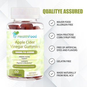 Wholesale Apple Cider Vinegar Gummies with Sodium Support Immune System and Metabolism Sugarfree ACV Gummies - Product Image 4