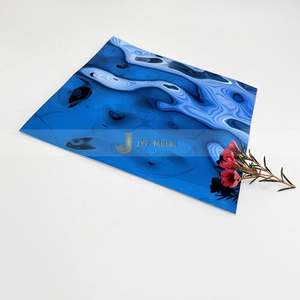 Lámina de Acero Inoxidable EX120 PVD Color Azul Espejo con Ondas de Agua, Lámina Estampada con Efecto Ondulado para Decoración de Paneles de Pared y Techo - Product Image 2