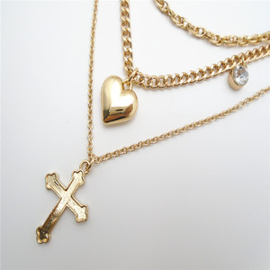 Chaîne à maillons plaquée or Collier croix Religieux Style chrétien Alliage de zinc Matériau principal - Product Image 5